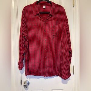 Old Navy Red and Black Plaid Shirt